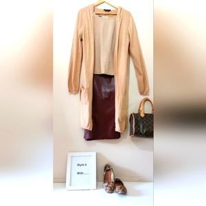 Danier Beige Leather Tshirt/Top